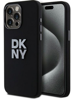 DKNY Liquid Silicone Metal Logo Case Black (iPhone 15 Pro Max)
