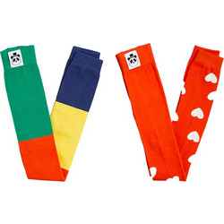 MINI RODINI Hearts 2-pack leggings (2426012600 TYPE) Multicolor Κορίτσι Collection FW24-25