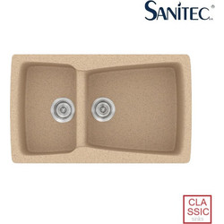 Sanitec Classic 320 Επικαθήμενος Νεροχύτης Γρανίτη Αντιστρεφόμενος Ματ Granite Beige 79x50cm