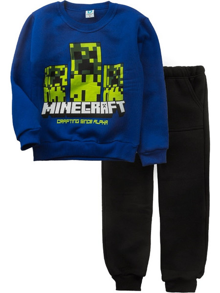 Παιδικό σετ φόρμας Online για αγόρια Minecraft Creeper μπλε ρουά