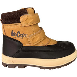 Lee Cooper Παιδικά Μποτάκια Χιονιού Καφέ Αδιάβροχα με Σκρατς LCJ-23-01-2059K
