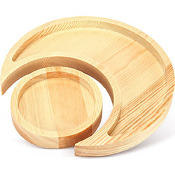 Σετ Ξύλινων Δίσκων Ημισέλινο 24.5x2.5cm και Στρογγυλό 12.x2.5cm