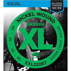D'Addario EXL220BT Σετ 4 Χορδές Ηλεκτρικού Μπάσου Nickel Plated Steel 40-95" Extra Light Tension