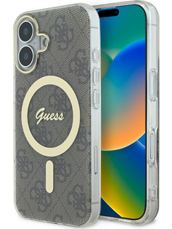Guess Hardcase IML 4G MagSafe Back Cover Brown (iPhone 16)