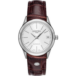 Roamer Ανδρικό Ρολόι με Καφέ Δερμάτινο Λουράκι R508856411505