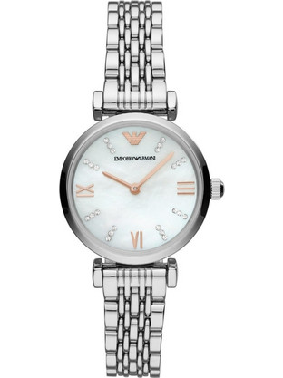 Emporio Armani Gianni T-Bar Γυναικείο Ρολόι με Ασημί Μεταλλικό Μπρασελέ AR11204