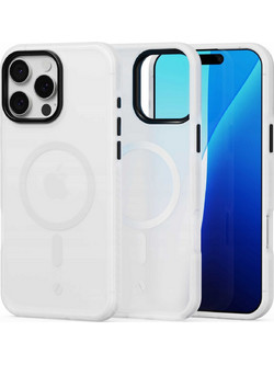 Θήκη iPhone 16 Pro Max Spacecase Hybrid Fusion Mag Ημιδιάφανη Σκληρή με MagSafe - Frost Clear (5905719112486)