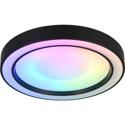 Φωτιστικό Οροφής - Πλαφονιέρα Arco R65091432 Led 22W 2700K-6000K Φ40x7cm RGB Black Mat RL Lighting