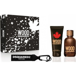 Dsquared2 Wood Pour Homme Eau de Toilette 100ml + Bath & Shower Gel 100ml + Keychain
