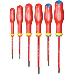 FACOM ATDVE.J6PB - Σετ μονωμένων κατσαβιδιών Protwist(R) 1000V για βίδες με σχισμή κεφαλής, Pozidriv, 2,5 - 5,5 mm, PZ1 - PZ2