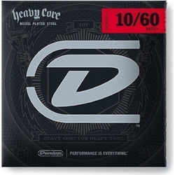 Dunlop Heavy Core 6χορδης Σετ 6 Χορδές Ηλεκτρικής Κιθάρας Nickel Plated Steel 10-60" Hard Tension