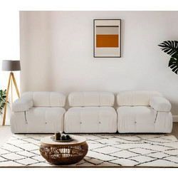 Papatya Bubble Τριθέσιος Καναπές Υφασμάτινος Λευκός 288x95x75cm