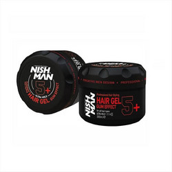 Nish Man Gum Effect 5+ Hair Gel Μαλλιών Ανδρικό για Λάμψη Δυνατό Κράτημα 300ml