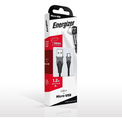Energizer Καλώδιο Σύνδεσης Bicolor 2.4A Micro-Usb 1.2m Μαύρο - (C610MGBK)