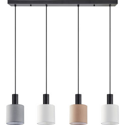 Home Lighting Κρεμαστό Φωτιστικό Οροφής Ράγα Πολύφωτο E27 Γκρι SE21-BL-4-4BL-SH123 77-8917