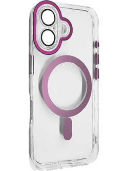 MLK+ Magnetic Clear Cover Case για iPhone 16 - Φούξια