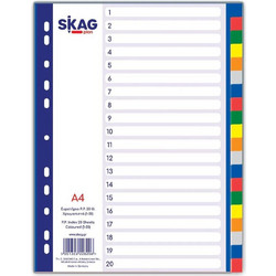 Skag Διαχωριστικό Ευρετήριο 1-20 Χρωματιστό Α4 (228206)