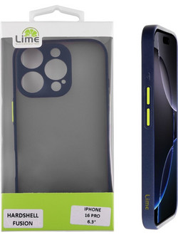 Lime Successories Lime Θηκη Iphone 16 Pro 6.3'' Hardshell Fusion Full Camera Protection Blue With Yellow KEYS