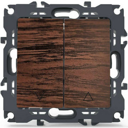 Διακόπτης Τοίχου Ρολών Χωνευτός Prime 1000110606 10AX 250VAC Wood Effect Brown Aca