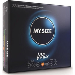 My.Size Mix 57mm Προφυλακτικά Λεπτά με Ραβδώσεις Γεύσεις & Λιπαντικό 28τμχ