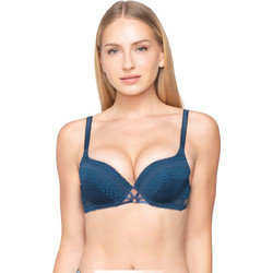 Luna Claire Σουτιέν Balconette Push Up με Μπανέλα Πετρόλ 16602