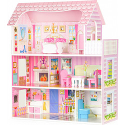 Ecotoys Ξύλινο Κουκλόσπιτο με Έπιπλα W06A139