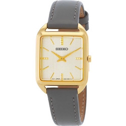 Seiko Γυναικείο Ρολόι με Γκρι Δερμάτινο Λουράκι SWR090P1