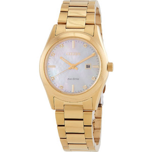 Citizen Eco-Drive Γυναικείο Ρολόι Solar με Χρυσό Μεταλλικό Μπρασελέ EW2702-59D