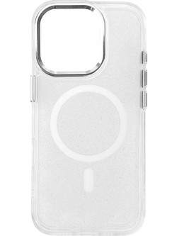 Glitter Case MagSafe for iPhone 16 Pro Max - white with glitter