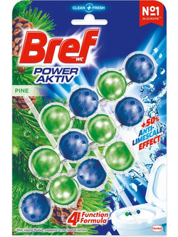 Bref WC Block Power Activ Pine Αρωματικό & Καθαριστικό Τουαλέτας 3x50gr