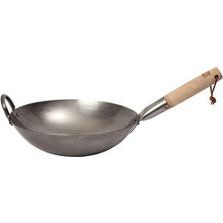 Craft Wok hand - hammered από ανθρακούχο χάλυβα 30 εκατ. με επίπεδο πάτο School of Wok