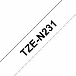Πλαστικοποιημένη Ταινία για Στυλό Brother TZEN231 Λευκό Μαύρο