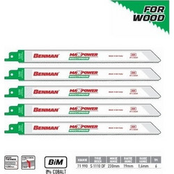 BENMAN Σπαθόλαμα Ξύλου Σετ 5τεμ 6TPI 230mm S1110DF Benman 71990