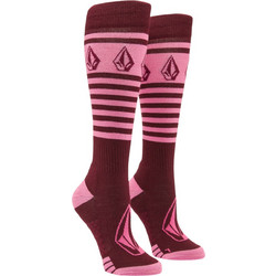 VOLCOM WOMEN STRIKER WOOL BLEND OTC SNOW SOCKS BURGUNDY