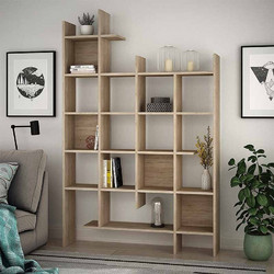 Βιβλιοθήκη χρώμα Φυσικό οξιάς 122x25,5x188εκ
