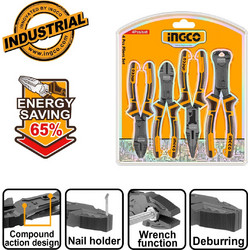 INGCO Σετ Εργαλεία Χειρός 4 τεμ. 65% Save Energy HKCPS5841