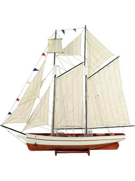 Ξύλινο Παραδοσιακό Καράβι - Καφέ - Μπλε - 50 x 9,5 x 45(h)cm - 31096