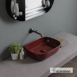 Scarabeo Glam Επικαθήμενος Νιπτήρας Μπάνιου Πορσελάνης 56x39cm Μπορντό BAK-502-1804-830