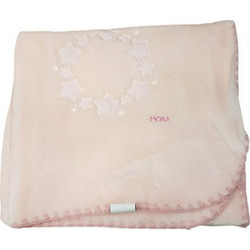 Morven Luz D48 Κουβέρτα Βελουτέ Κούνιας 110x140 Μπεζ Ροζ