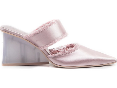 Ras Satin Pointed Toe Mules Pink