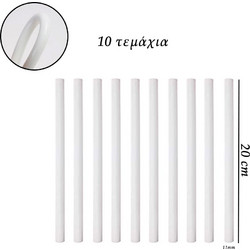 Σετ Ράβδοι Σιλικόνης 11mm 20cm Herran 990440 Λευκοί 6τμχ