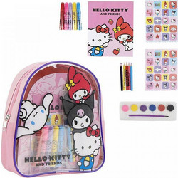 Τσάντα Πλάτης 23εκ με Είδη Ζωγραφικής HELLO KITTY