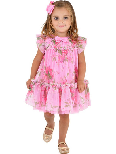 Angel's Face ROSEBUD FLOWER DRESS BEGONIA PINK (6757810909 BEGONIA PINK) Ροζ Βρέφος Κορίτσι Collection SU25