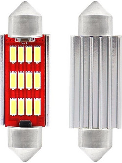 AMiO LED CANBUS 4014 12SMD Festoon C5W C10W C3W 41mm Λευκό 12V/24V ,01291