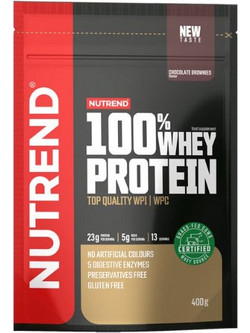 Nutrend 100% Whey Chocolate Brownies Πρωτεΐνη Ορού Γάλακτος Γράμμωσης Χωρίς Γλουτένη 400gr