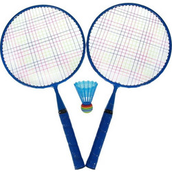 Σετ Ρακέτες Badminton Παιδικές Πλαστικές Μπλε με Μπάλα 46cm - 3 τμχ