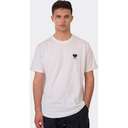REBASE T-Shirt with Curved Hem Front-Back Printed Ανδρική Κοντομάνικη Μπλούζα σε Λευκό Χρώμα