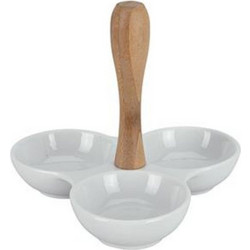 Ορντεβιέρα με 3 Κεραμικά Μπολ & Λαβή Bamboo - 20cm Z26050 - KZ286
