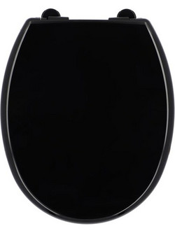 AriaTrade Καπάκι Λεκάνης Οβάλ Πλαστικό Soft Close Μαύρο 42x36cm AT44051