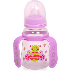 Lorelli Πλαστικό Μπιμπερό με Θηλή Σιλικόνης 0m+ Pink Butterfly 250ml 1020066